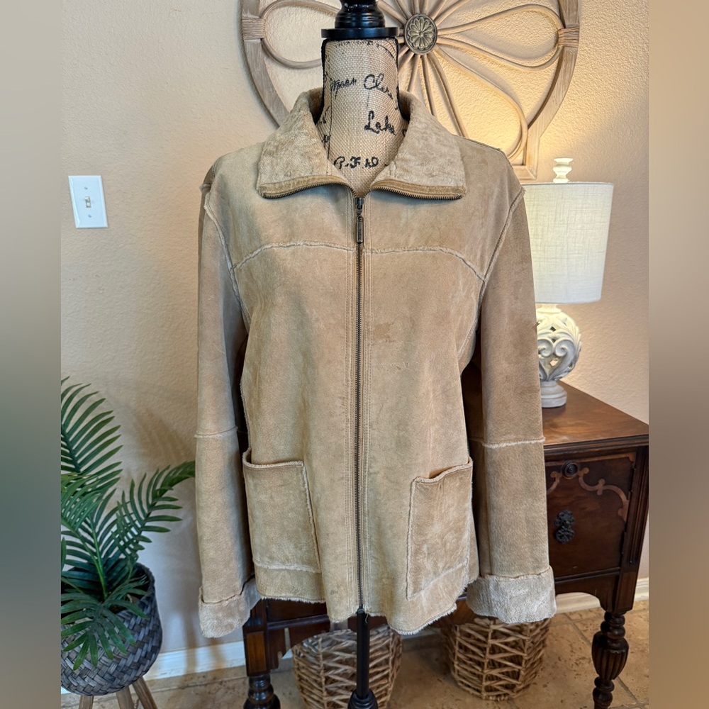 Vintage Winlit Tan Leather Suede Women's Jacket